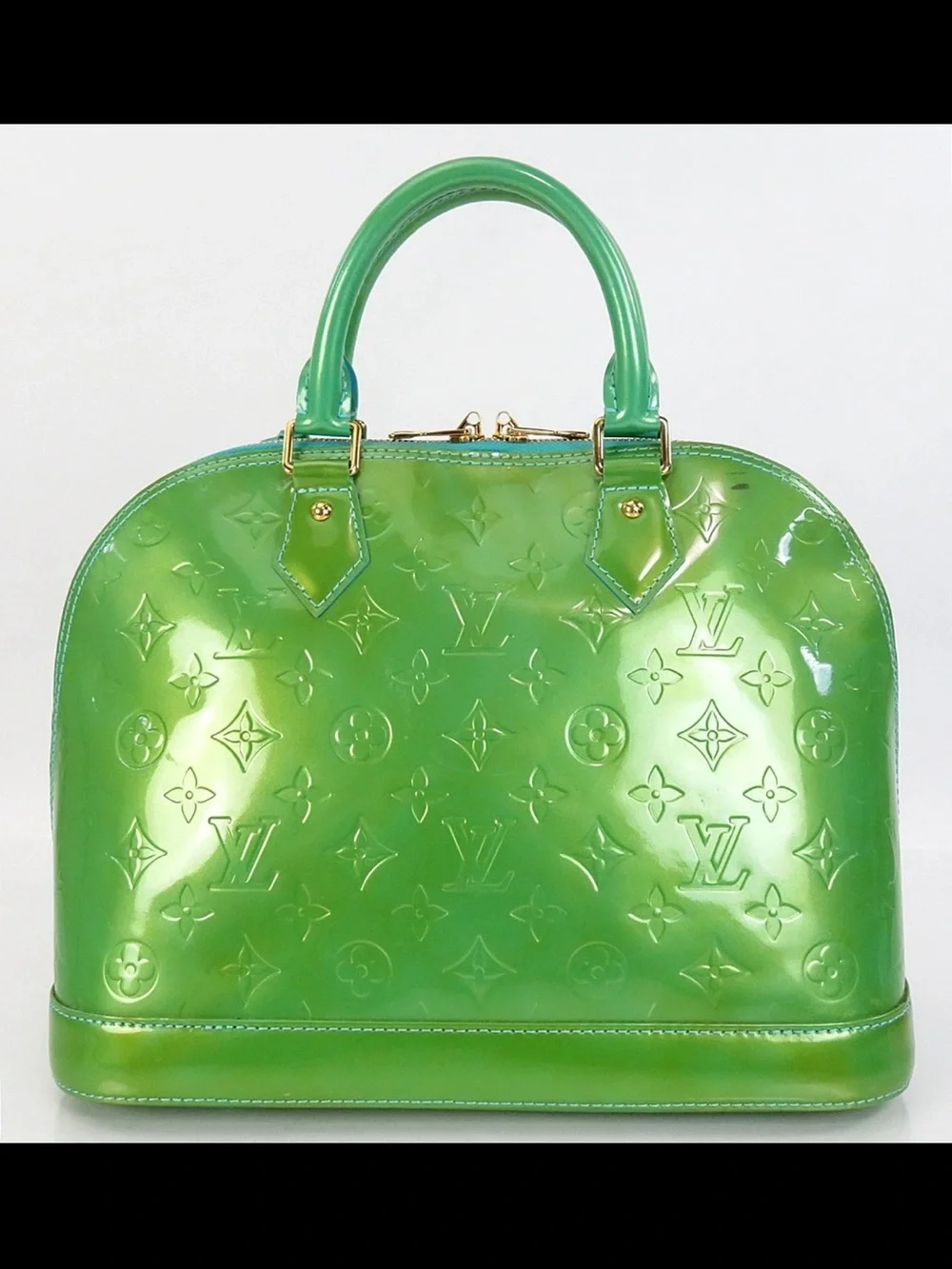 Louis Vuitton Green Patent Vernis Alma Handbag